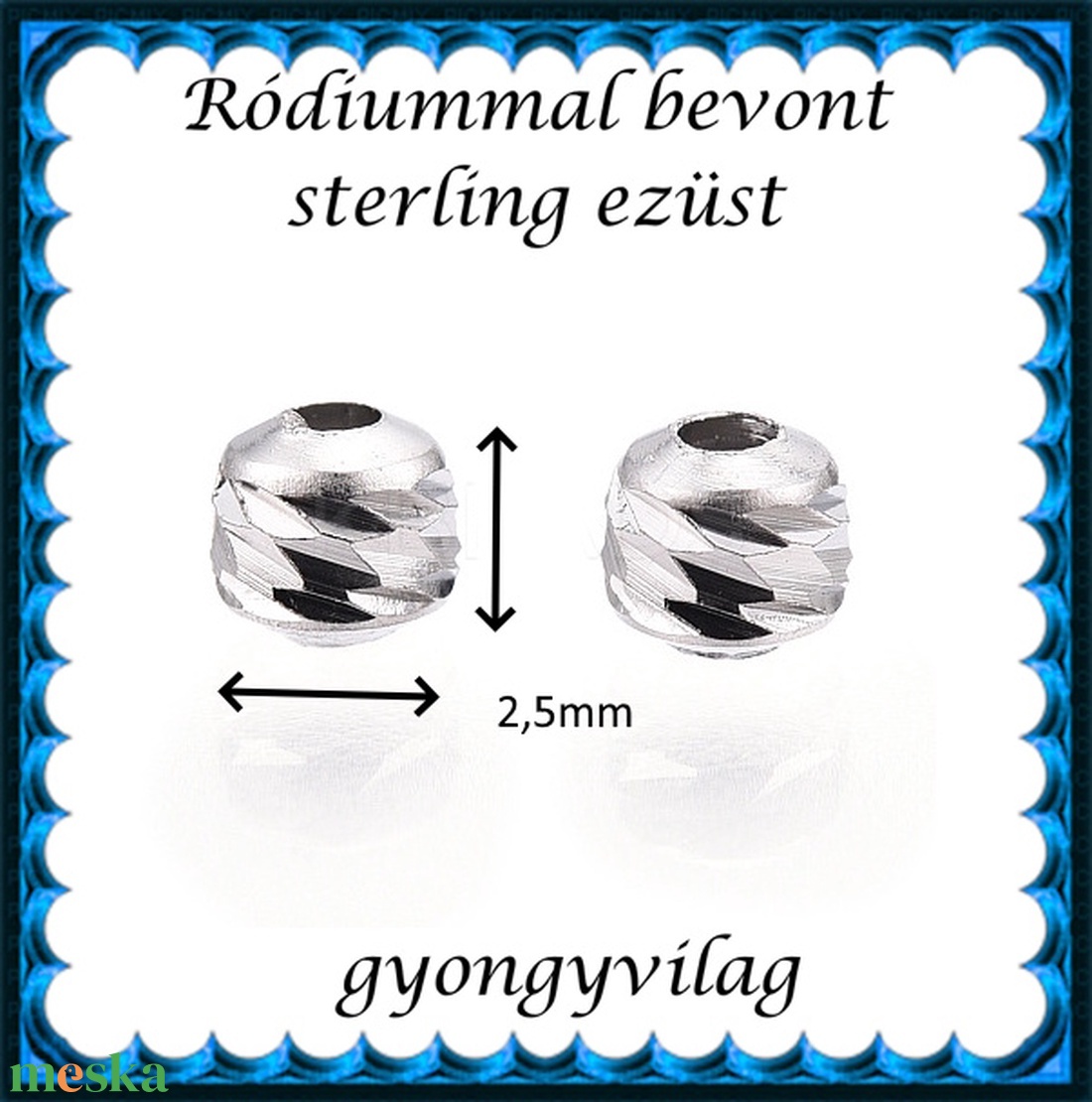 925-ös sterling ezüst ékszerkellék: köztes / gyöngy / dísz EKÖ 106r   2db / csomag - kellékek & szerszámok - gyöngyfűzés kellékek - egyéb alkatrész - Meska.hu