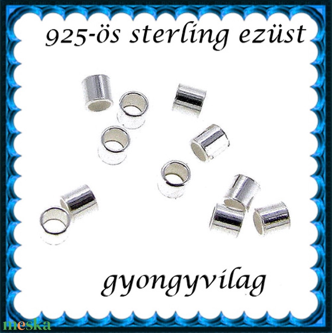 925-ös sterling ezüst ékszerkellék: köztes / gyöngy / dísz  EKÖ 19 1,5x2  10db/cs - kellékek & szerszámok - gyöngyfűzés kellékek - fém köztesek - Meska.hu