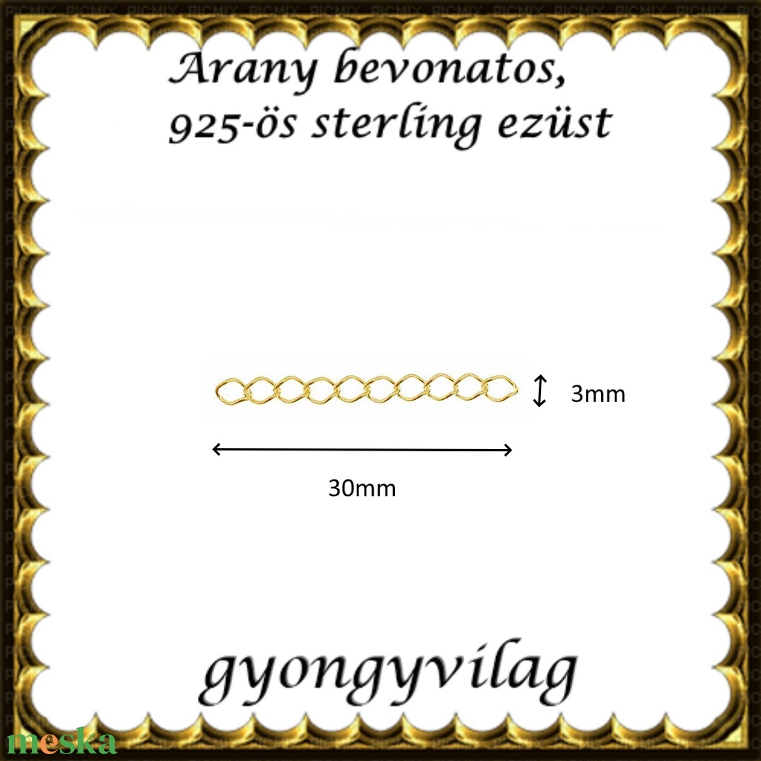 925-ös sterling ezüst ékszerkellék: lánchosszabbító ELK LH 05-3g - kellékek & szerszámok - ékszerkellék - lánchosszabbító - Meska.hu
