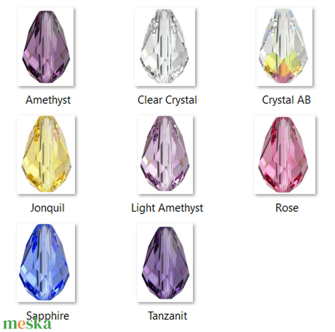 Swarovski kristály gyöngy: csepp SW5500-10,5  - kellékek & szerszámok - gyöngyfűzés kellékek - swarovski kristályok - Meska.hu