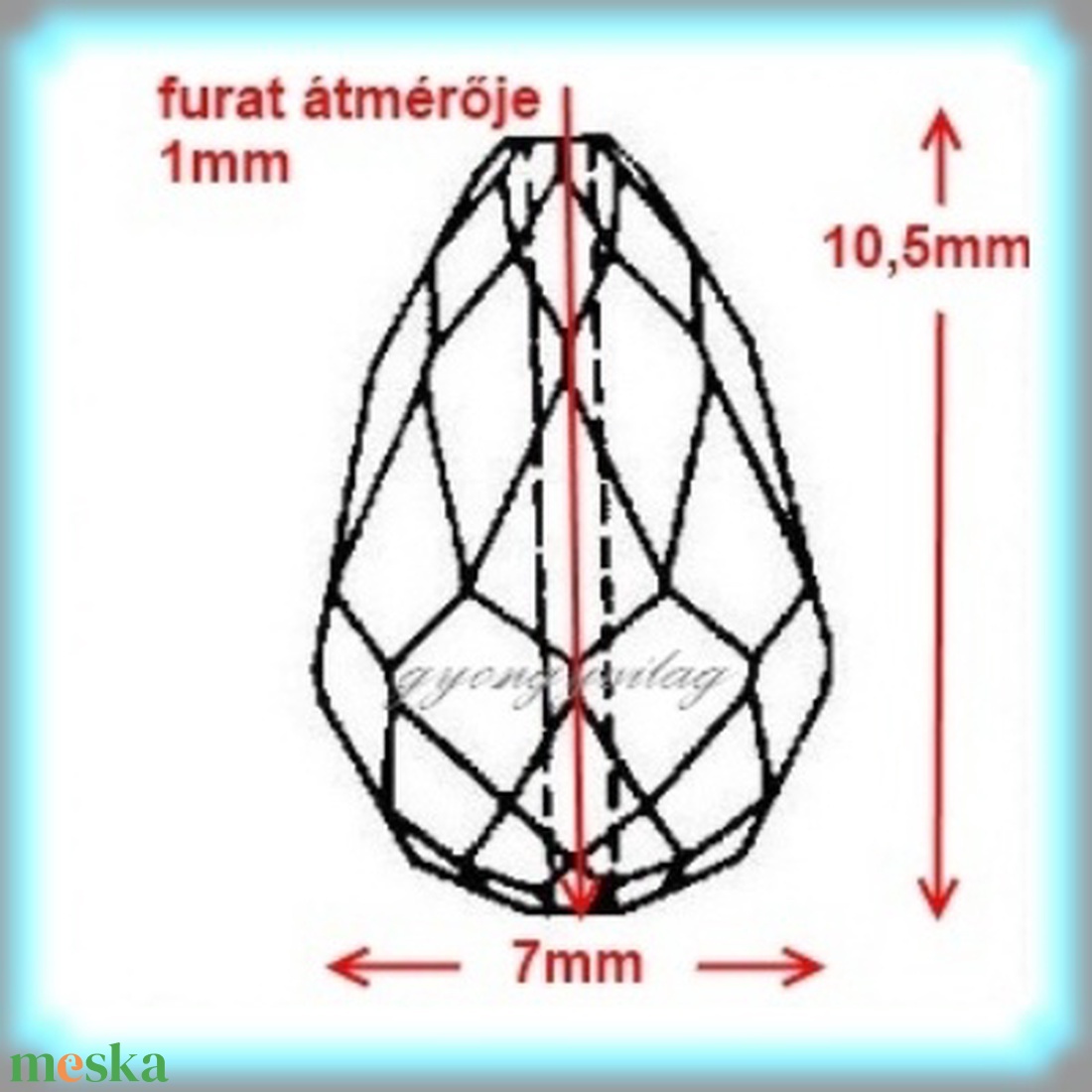 Swarovski kristály gyöngy: csepp SW5500-10,5  - kellékek & szerszámok - gyöngyfűzés kellékek - swarovski kristályok - Meska.hu