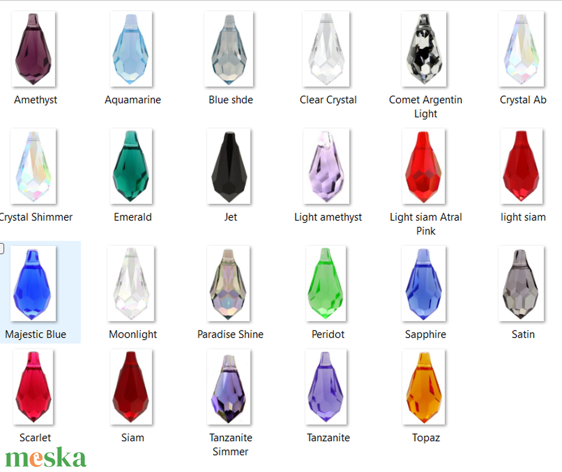 Swarovski kristály medál: csepp SW6000-11 - kellékek & szerszámok - gyöngyfűzés kellékek - swarovski kristályok - Meska.hu
