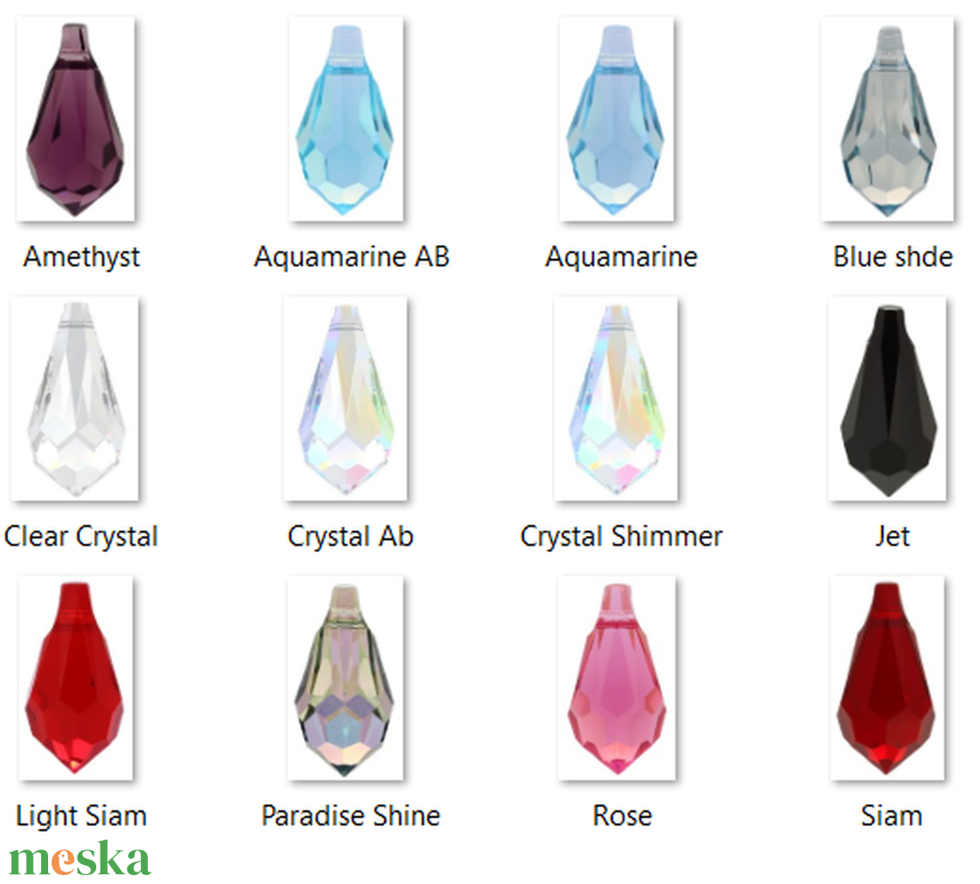 Swarovski kristály medál: csepp SW6000-13 - kellékek & szerszámok - gyöngyfűzés kellékek - swarovski kristályok - Meska.hu