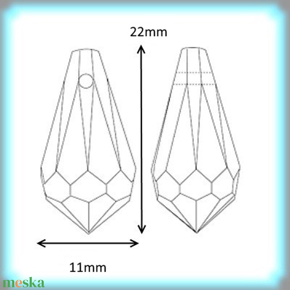 Swarovski kristály medál: csepp SW6000-22 - kellékek & szerszámok - gyöngyfűzés kellékek - swarovski kristályok - Meska.hu