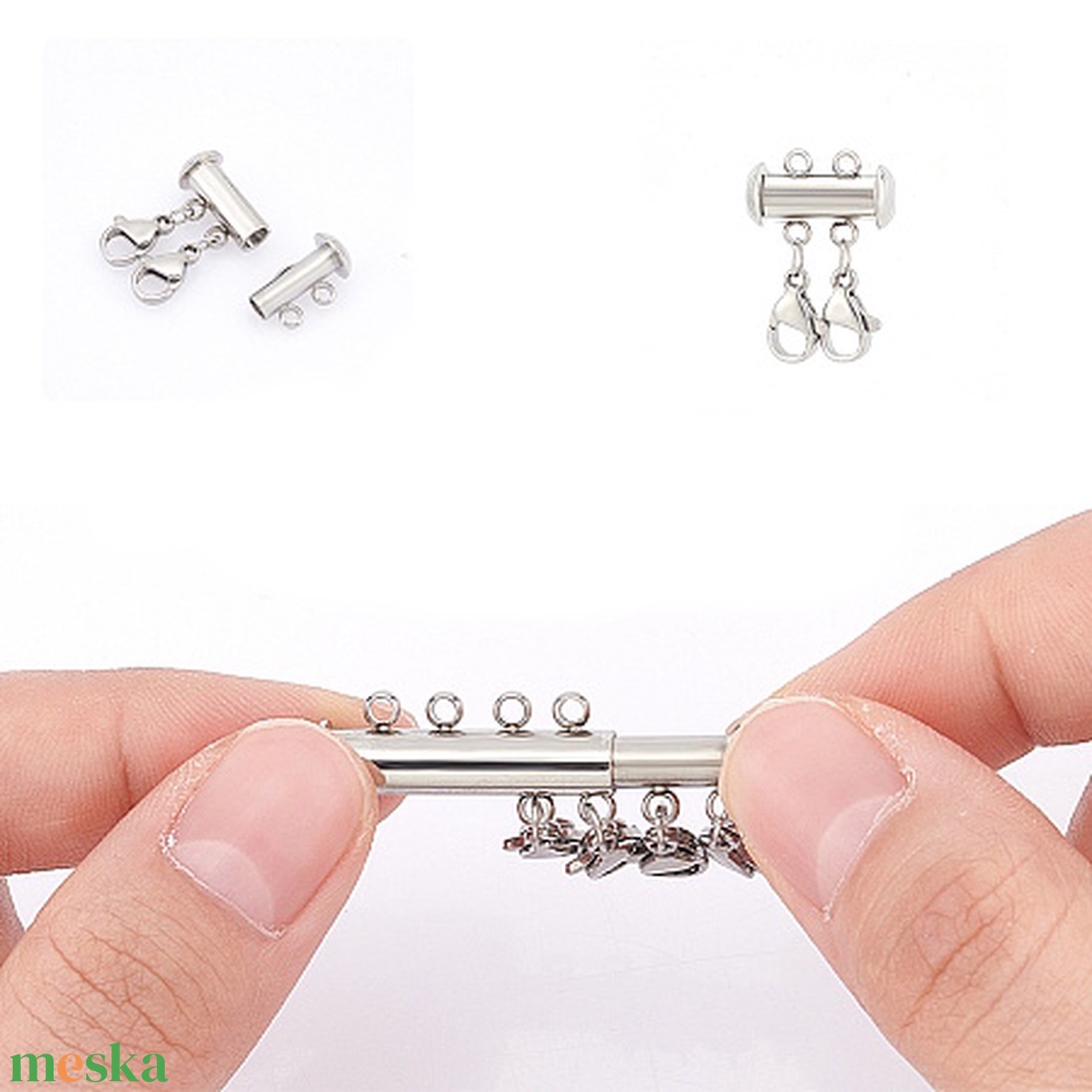 304 Nemes acél ékszerkellék: lánckapocs NALK 13-4 1db/ csomag - kellékek & szerszámok - ékszerkellék - nyaklánc kapocs - Meska.hu