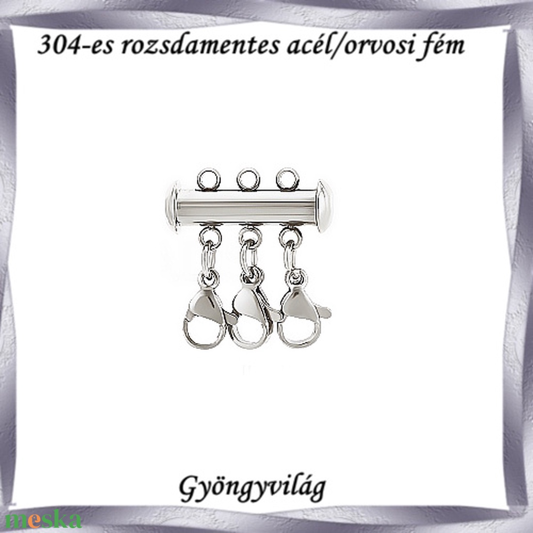 304 Nemes acél ékszerkellék: lánckapocs NALK 13-3 1db/ csomag - kellékek & szerszámok - ékszerkellék - nyaklánc kapocs - Meska.hu