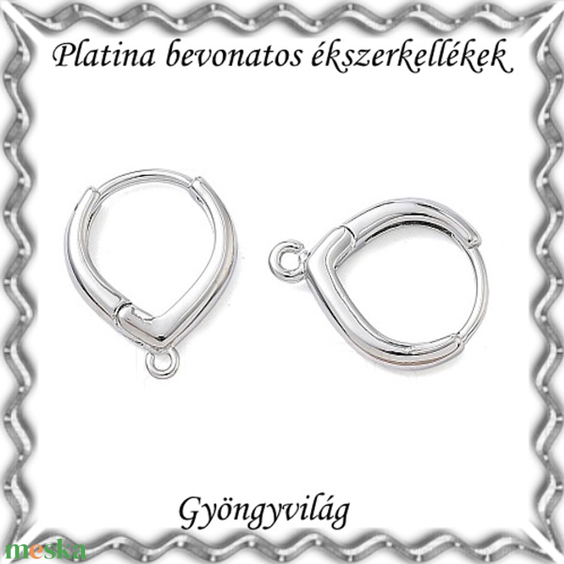 Platinával bevont ékszerkellék: fülbevalóalap PBFK 02 - kellékek & szerszámok - ékszerkellék - fülbevaló alap - Meska.hu