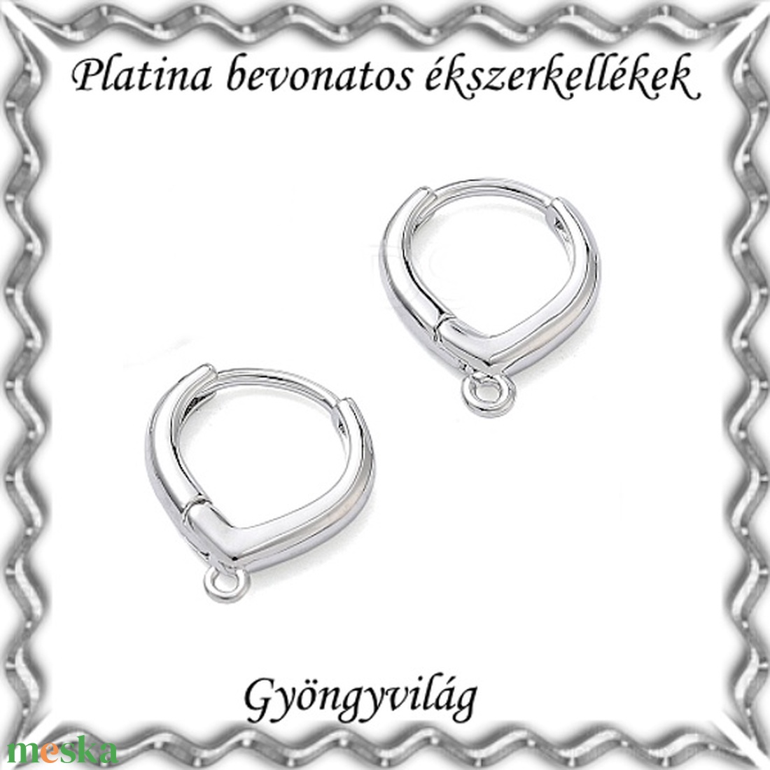 Platinával bevont ékszerkellék: fülbevalóalap PBFK 02 - kellékek & szerszámok - ékszerkellék - fülbevaló alap - Meska.hu