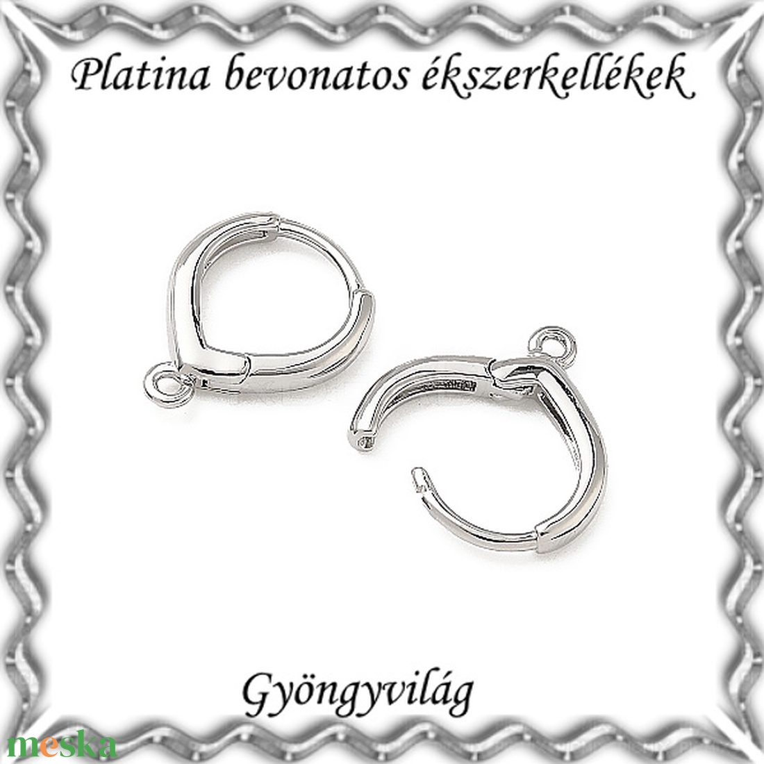 Platinával bevont ékszerkellék: fülbevalóalap PBFK 02 - kellékek & szerszámok - ékszerkellék - fülbevaló alap - Meska.hu