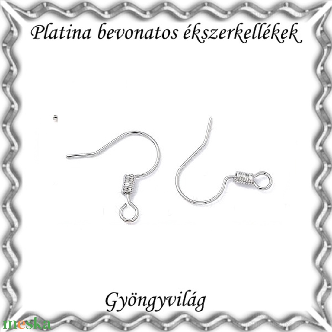 Platinával bevont ékszerkellék: fülbevalóalap PBFK 03  3 pár/csomag - kellékek & szerszámok - ékszerkellék - fülbevaló alap - Meska.hu