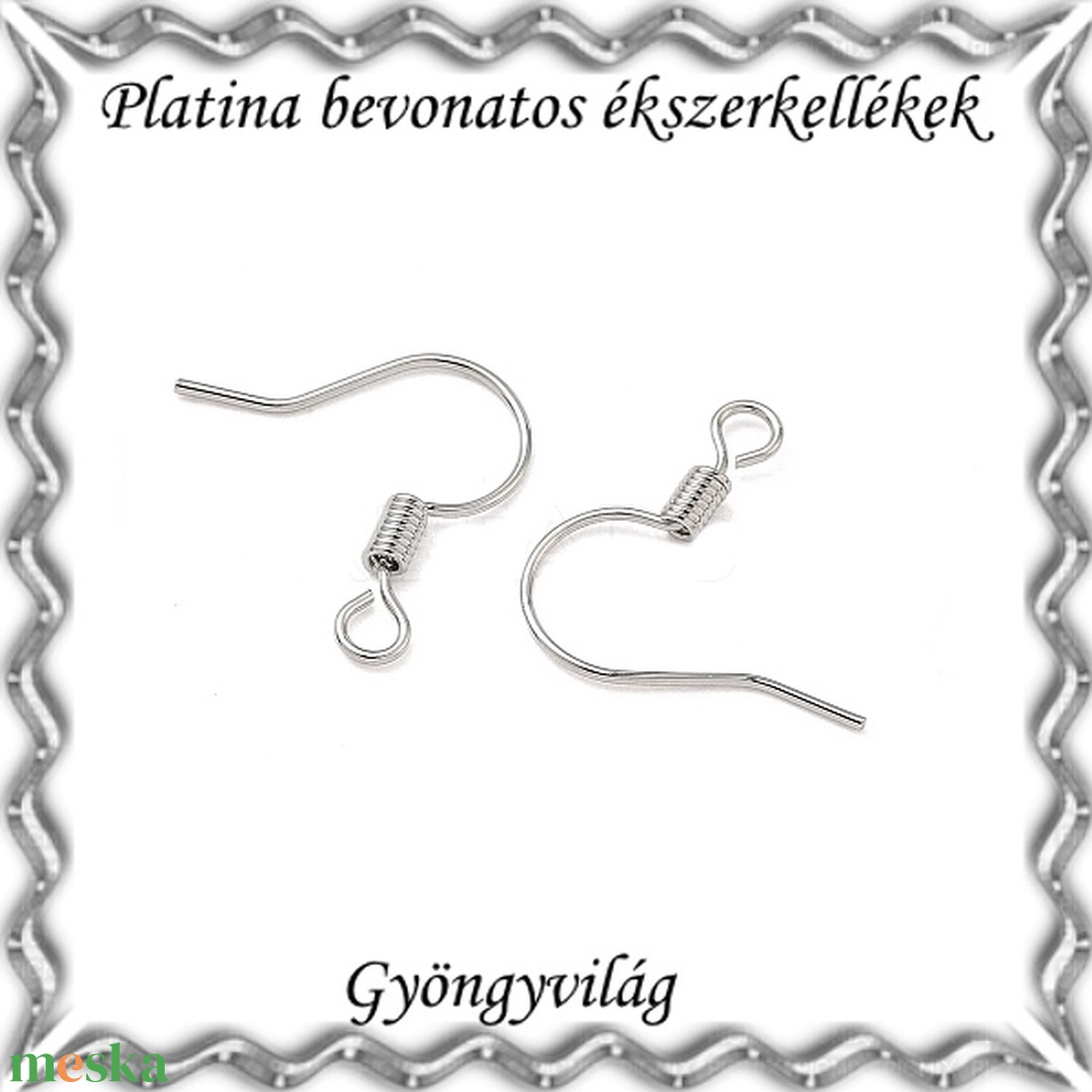 Platinával bevont ékszerkellék: fülbevalóalap PBFK 03  3 pár/csomag - kellékek & szerszámok - ékszerkellék - fülbevaló alap - Meska.hu