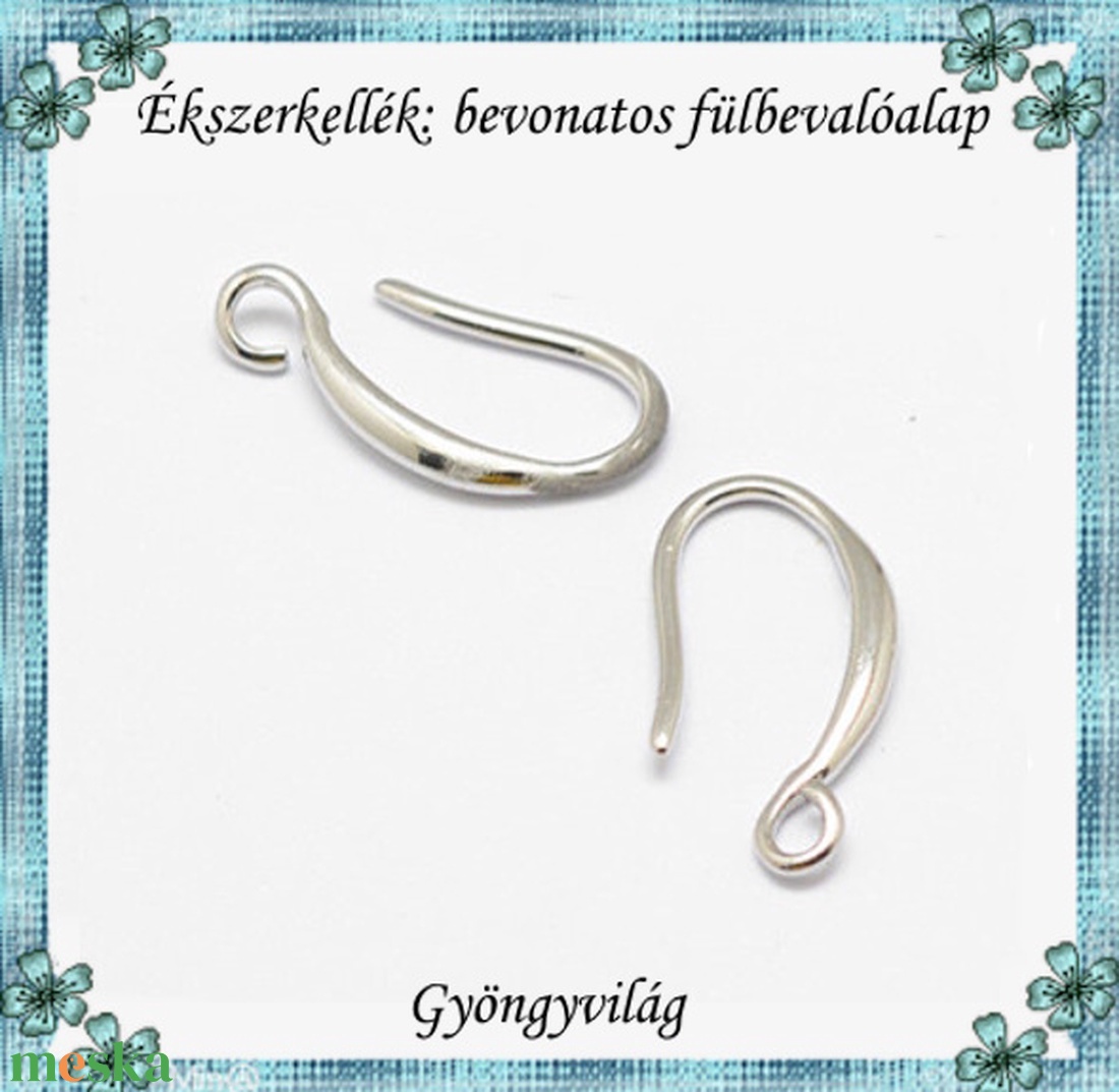 Ezüstel bevont ékszerkellék: fülbevaló alap E925-FK28 2pár/cs - kellékek & szerszámok - ékszerkellék - fülbevaló alap - Meska.hu