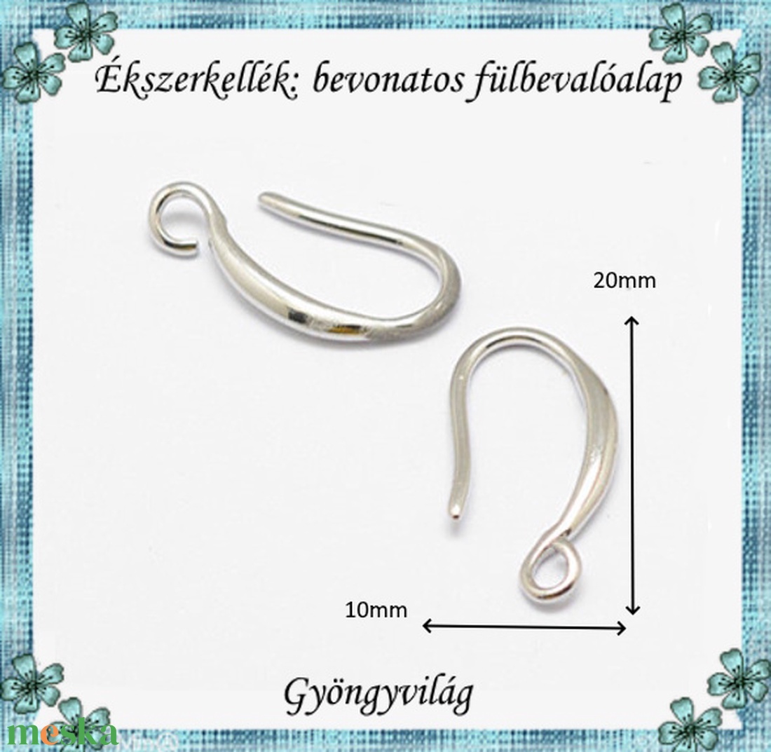 Ezüstel bevont ékszerkellék: fülbevaló alap E925-FK28 2pár/cs - kellékek & szerszámok - ékszerkellék - fülbevaló alap - Meska.hu