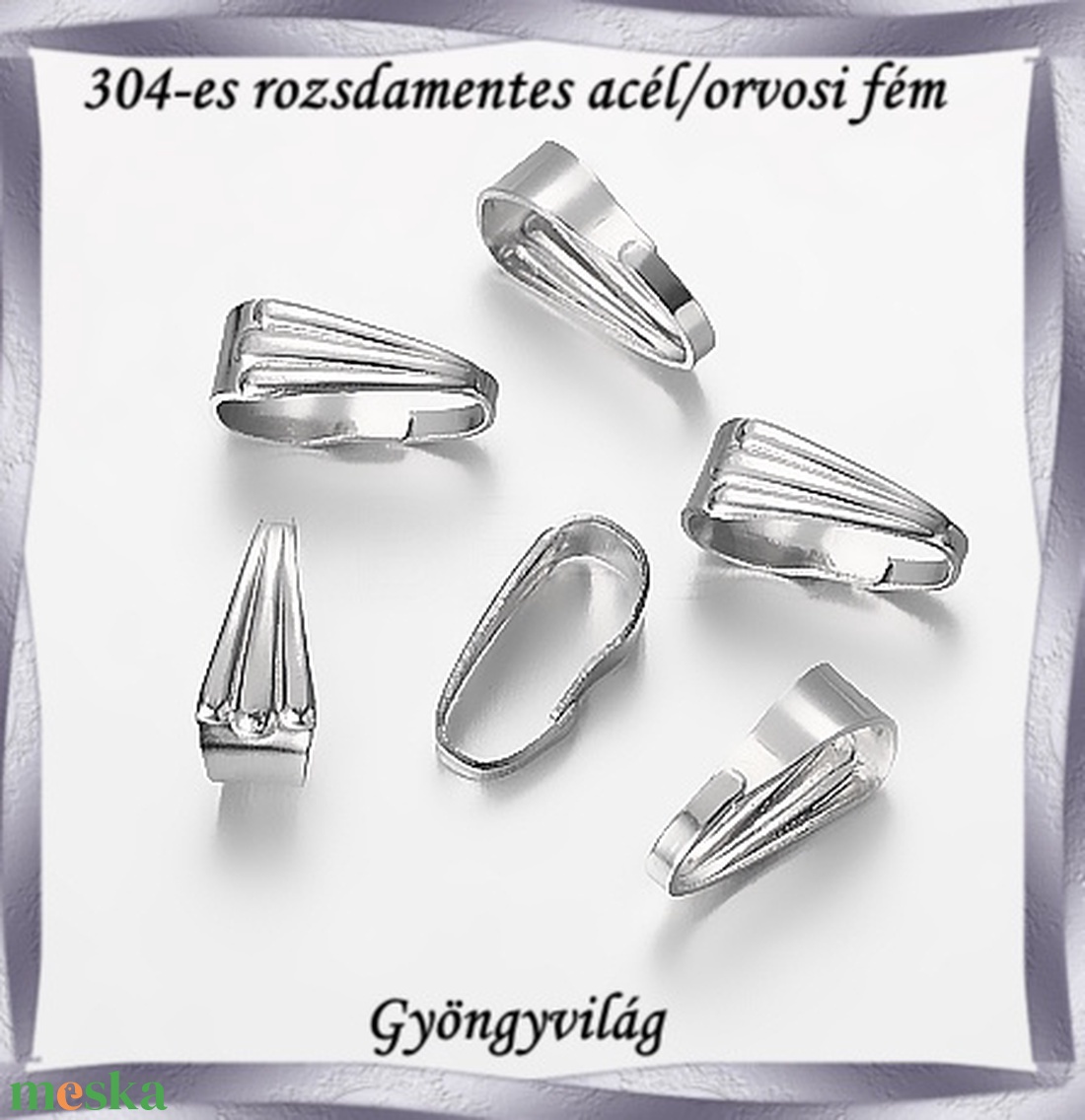 Nemes acél ékszerkellék: Medálkapocs NAMK 06 10db/cs - kellékek & szerszámok - ékszerkellék - medáltartó, medálkapocs - Meska.hu