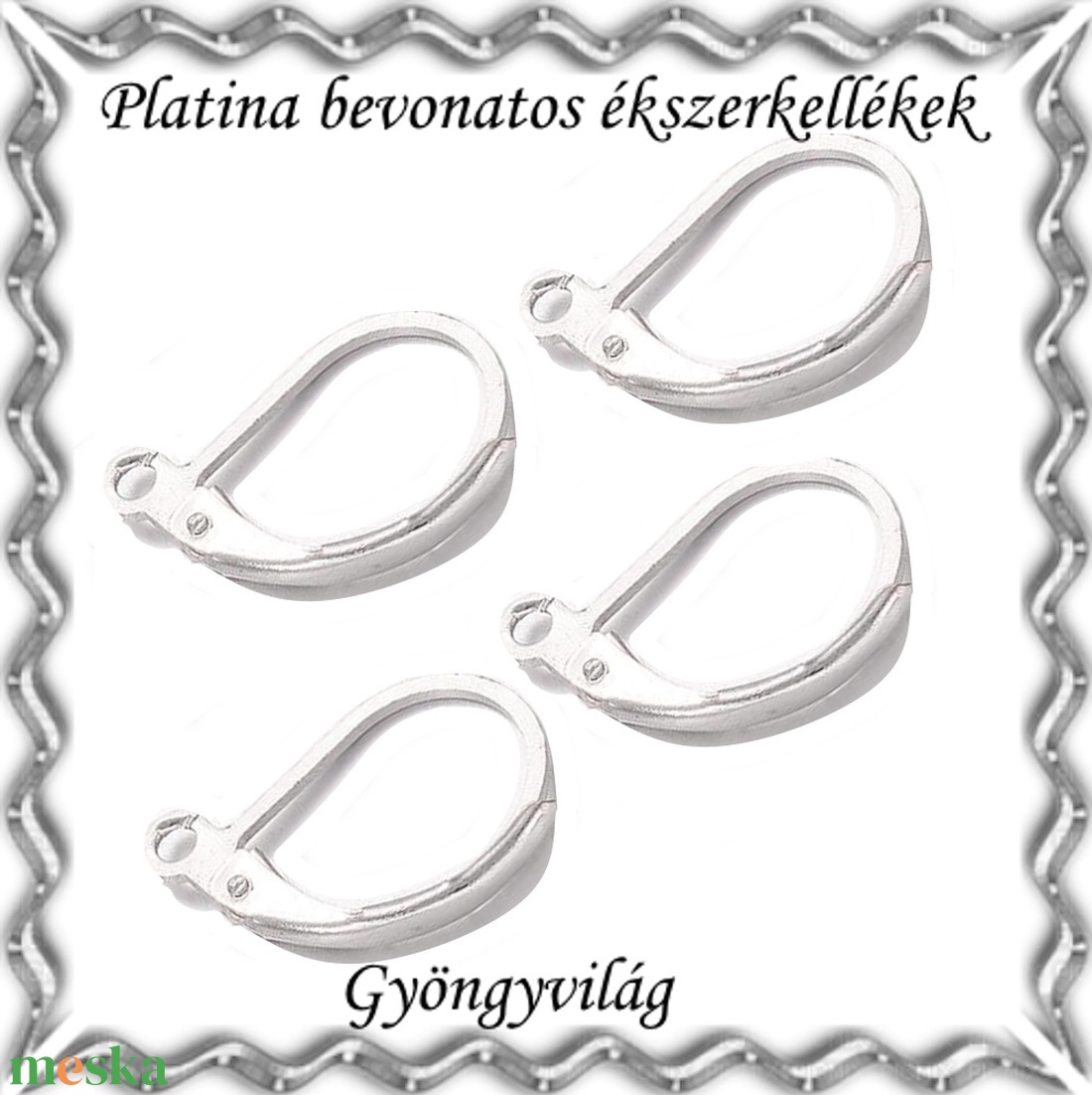 Platinával bevont ékszerkellék: fülbevalóalap PBFK 04 - kellékek & szerszámok - ékszerkellék - fülbevaló alap - Meska.hu