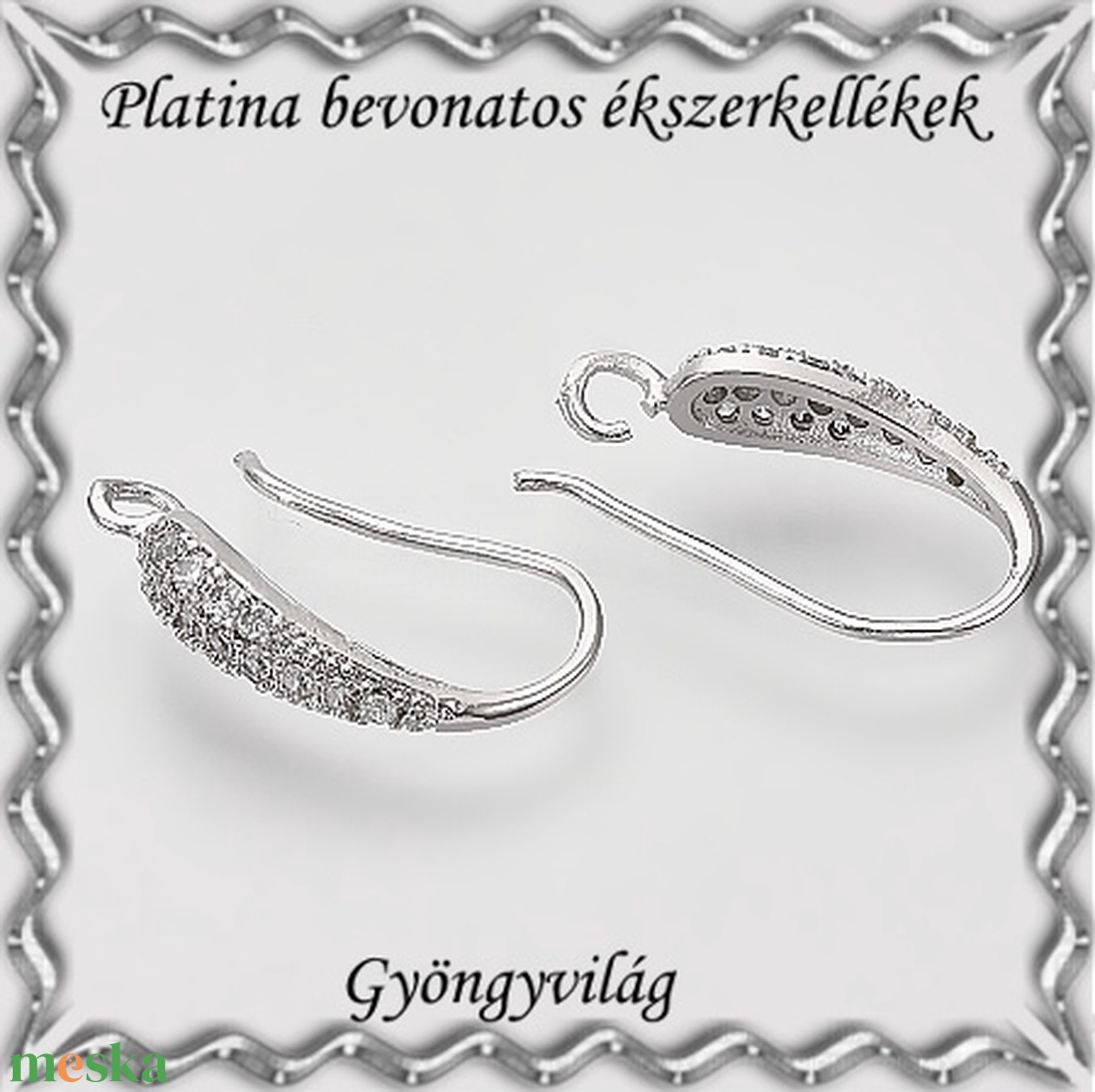 Platinával bevont ékszerkellék: fülbevalóalap PBFK 05 - kellékek & szerszámok - ékszerkellék - fülbevaló alap - Meska.hu
