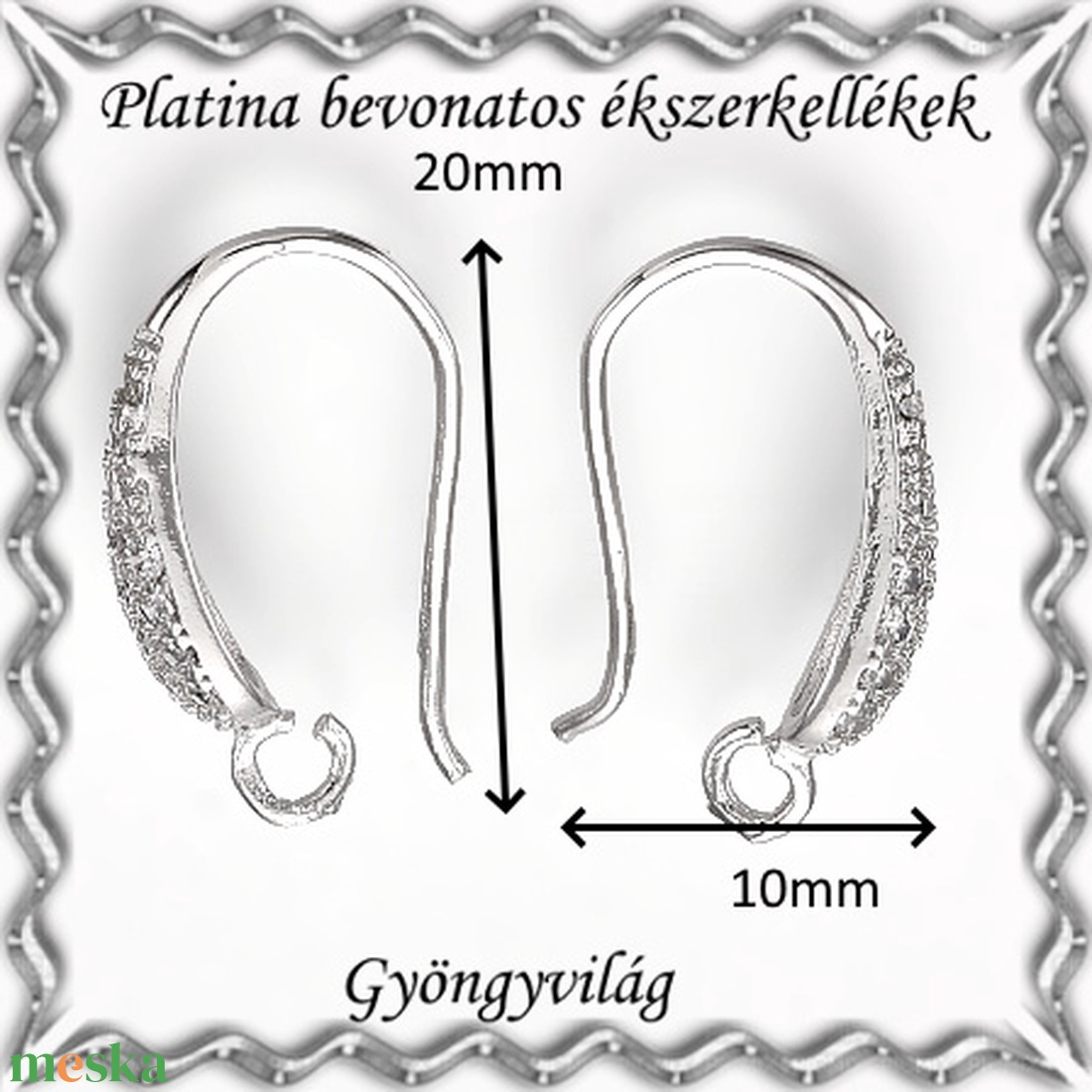 Platinával bevont ékszerkellék: fülbevalóalap PBFK 05 - kellékek & szerszámok - ékszerkellék - fülbevaló alap - Meska.hu