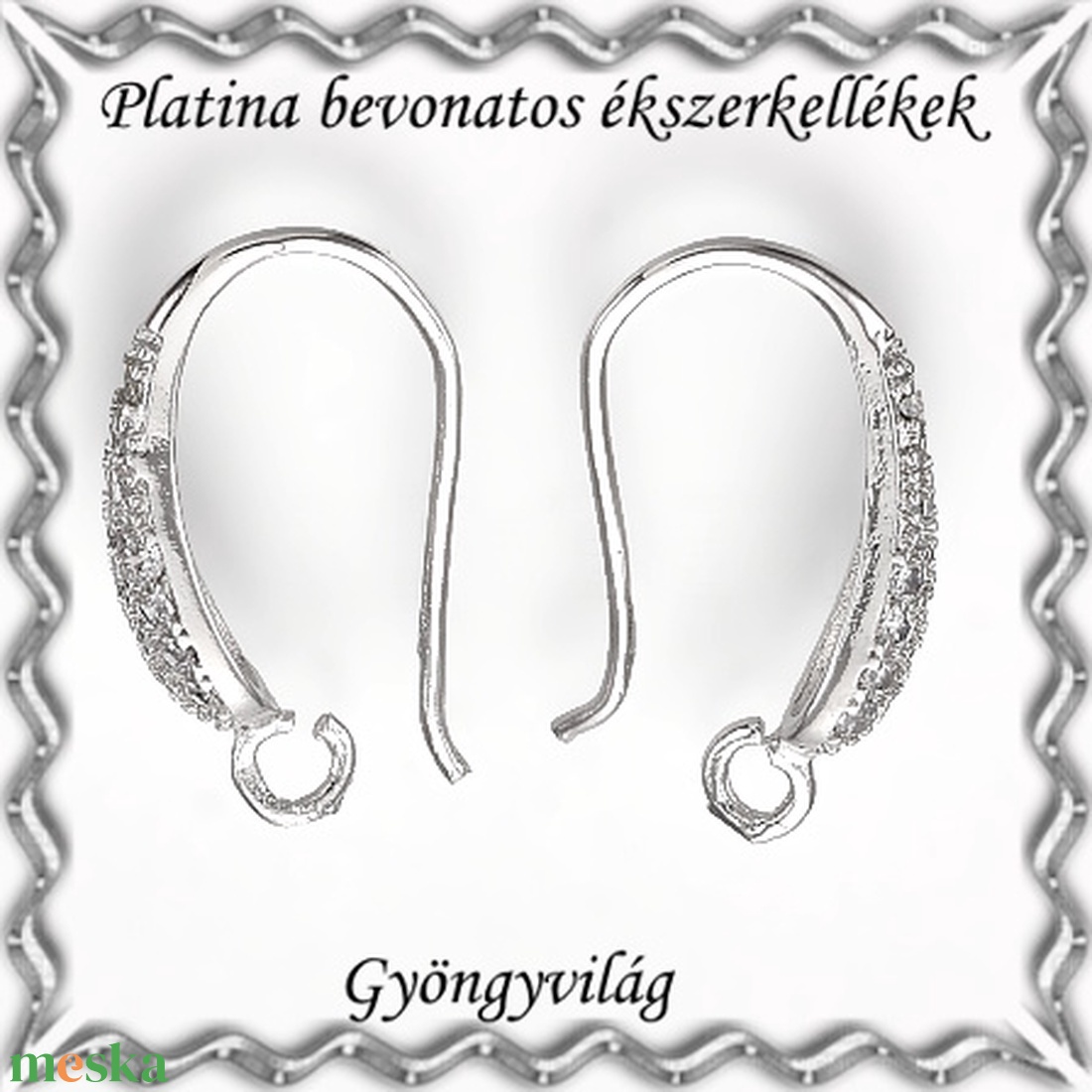 Platinával bevont ékszerkellék: fülbevalóalap PBFK 05 - kellékek & szerszámok - ékszerkellék - fülbevaló alap - Meska.hu