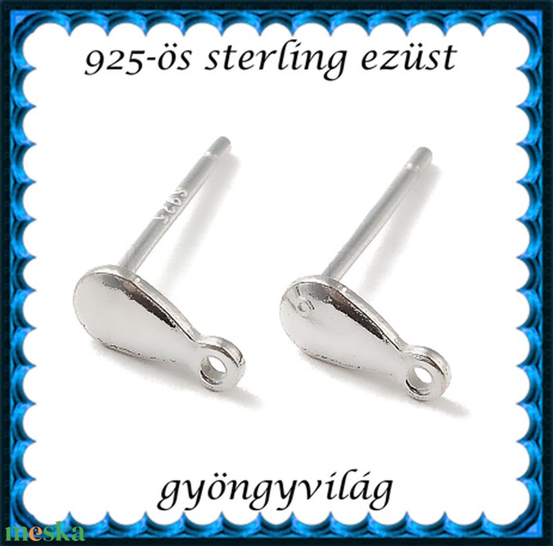 925-ös sterling ezüst ékszerkellék: fülbevaló kapocs, bedugós EFK B 68 - kellékek & szerszámok - ékszerkellék - fülbevaló kapocs - Meska.hu