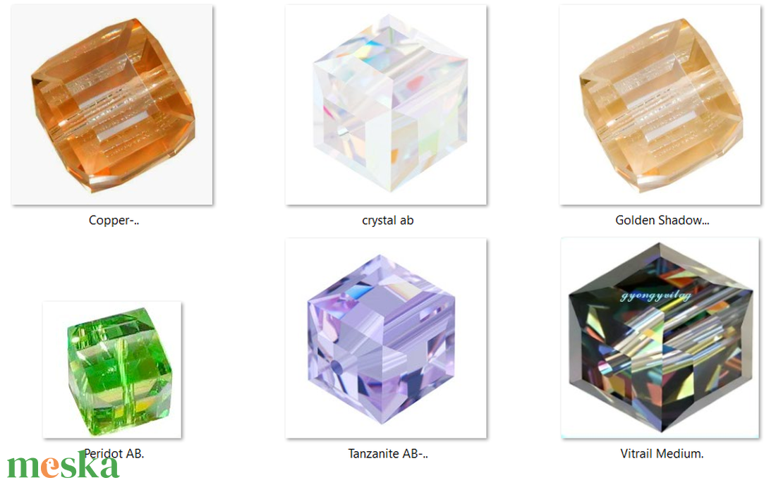 Swarovski kristály gyöngy: SWGY KOCKA (5601) 4mm-es  ab-s több színben 1db/csomag - kellékek & szerszámok - gyöngyfűzés kellékek - swarovski kristályok - Meska.hu