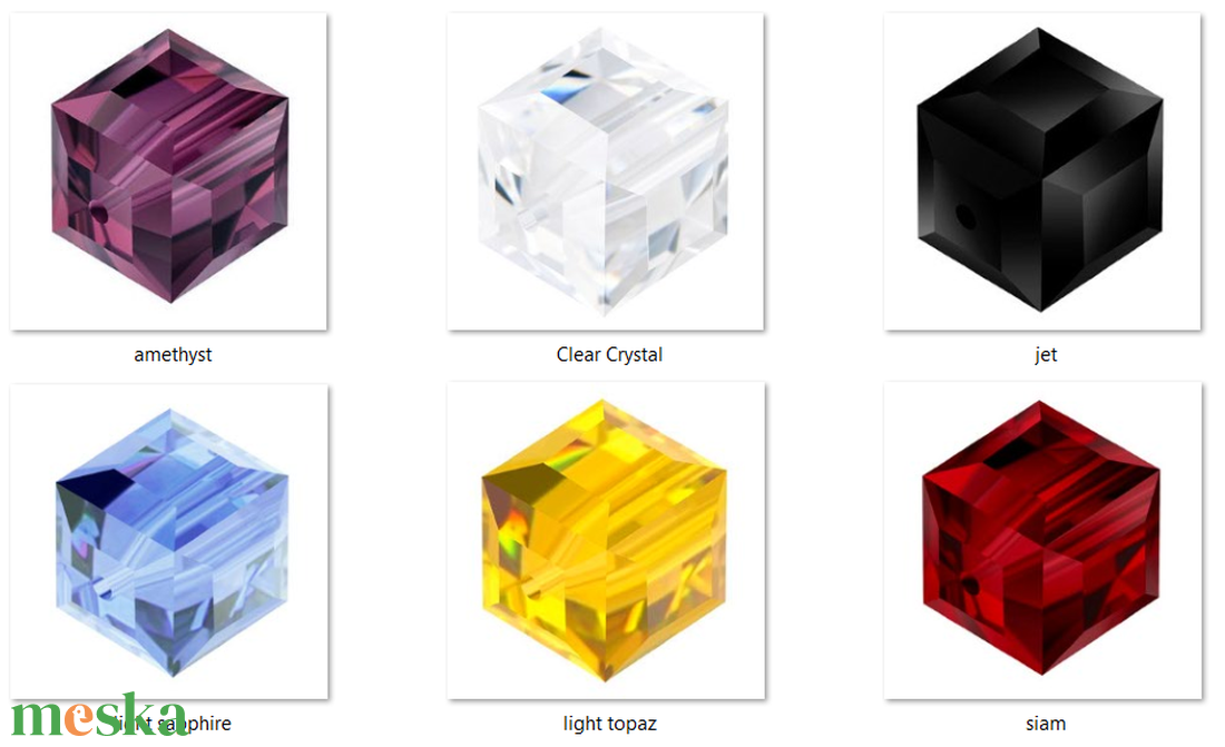 Swarovski kristály gyöngy: SWGY KOCKA (5601) 6mm-es több színben 1db/csomag - kellékek & szerszámok - gyöngyfűzés kellékek - swarovski kristályok - Meska.hu