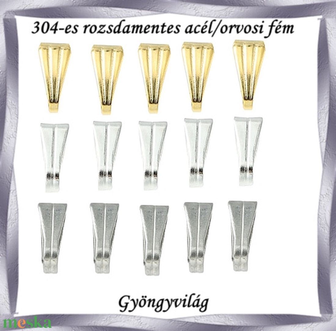 Nemes acél ékszerkellék: Medálkapocs NAMK 07-2 10db/cs - kellékek & szerszámok - ékszerkellék - medáltartó, medálkapocs - Meska.hu