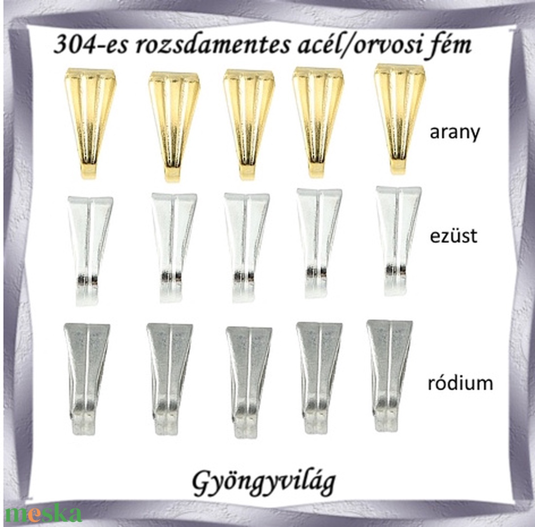 Nemes acél ékszerkellék: Medálkapocs NAMK 07-2 10db/cs - kellékek & szerszámok - ékszerkellék - medáltartó, medálkapocs - Meska.hu