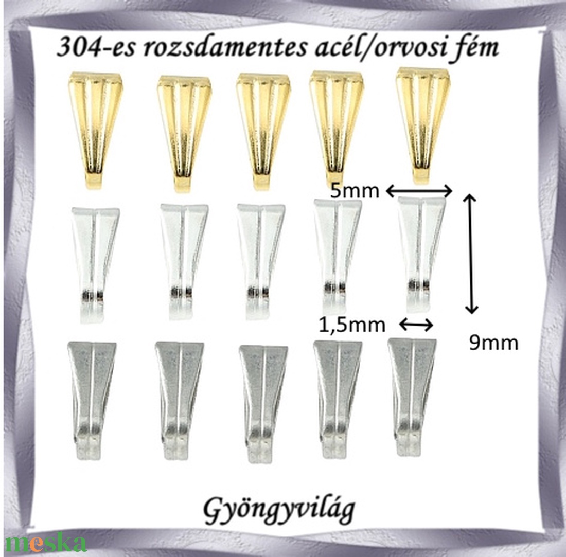 Nemes acél ékszerkellék: Medálkapocs NAMK 07-2 10db/cs - kellékek & szerszámok - ékszerkellék - medáltartó, medálkapocs - Meska.hu