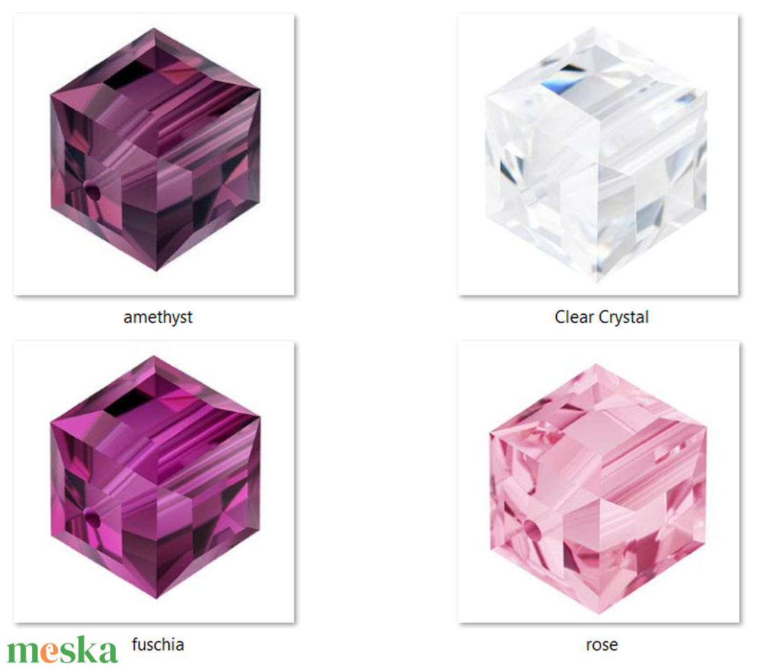Swarovski kristály gyöngy: SWGY KOCKA (5601) 4mm-es több színben 1db/csomag - kellékek & szerszámok - gyöngyfűzés kellékek - swarovski kristályok - Meska.hu