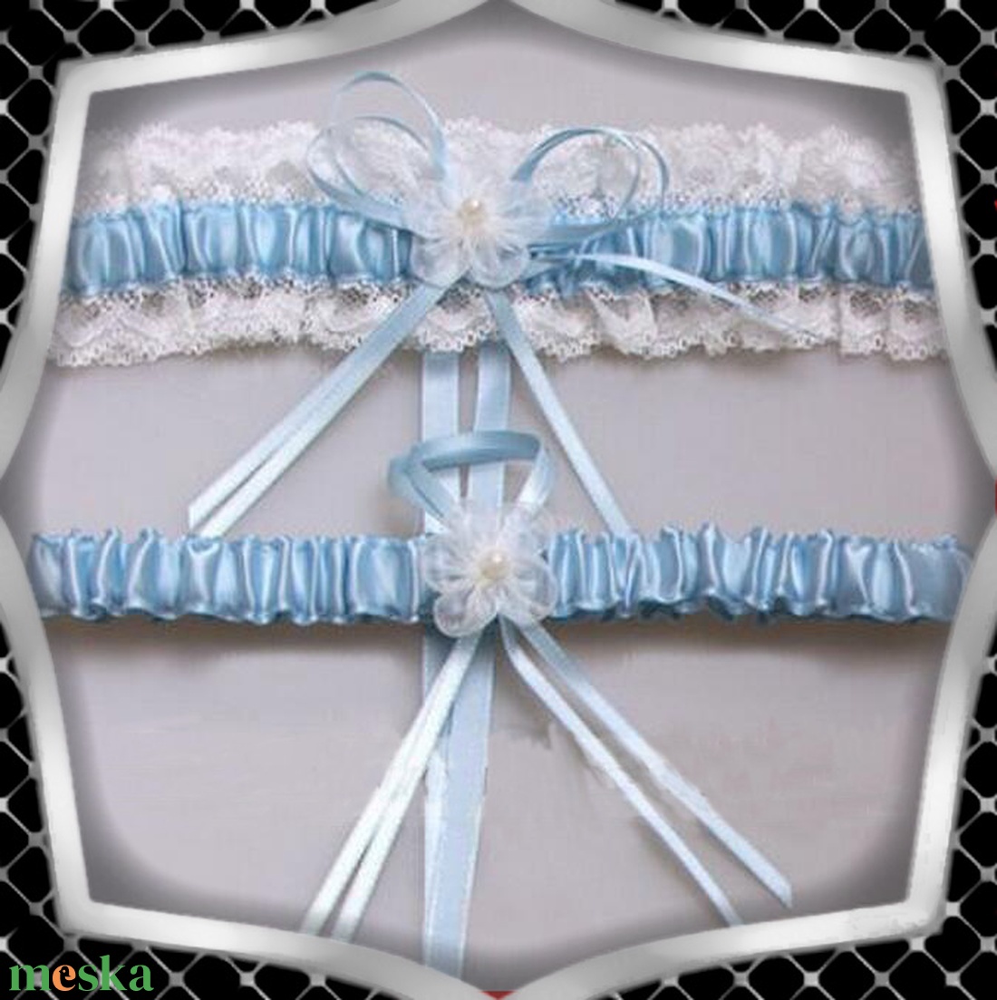 Esküvői, menyasszonyi harisnyakötő szett  ES-HK2-2hk - esküvő - kiegészítők - harisnyatartó & valami kék - Meska.hu