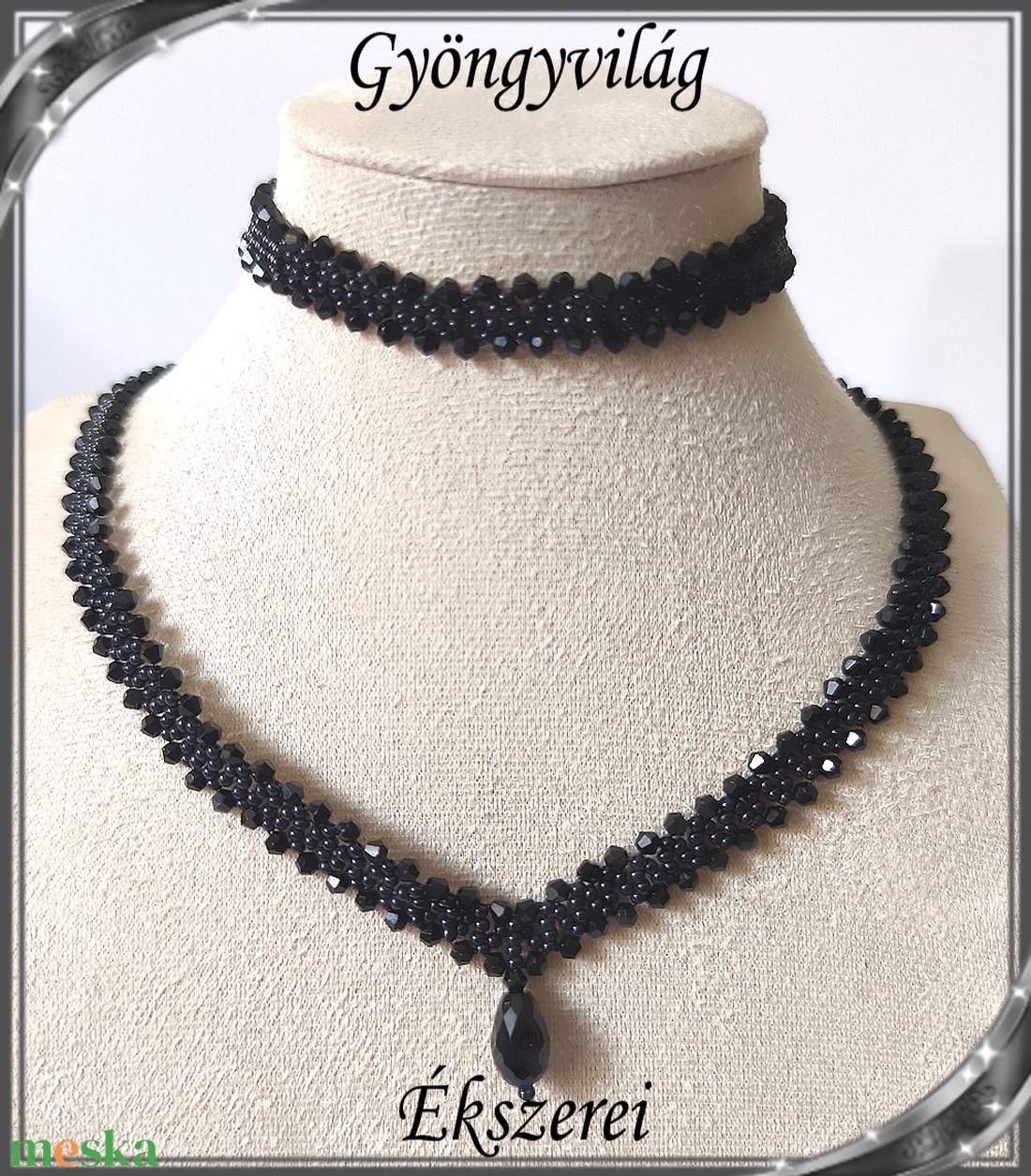 Ékszerek-szettek: Esküvői, menyasszonyi, alkalmi ékszer szett,  SSZ-ÜGY004 01 fekete - esküvő - ékszer - ékszerszett - Meska.hu