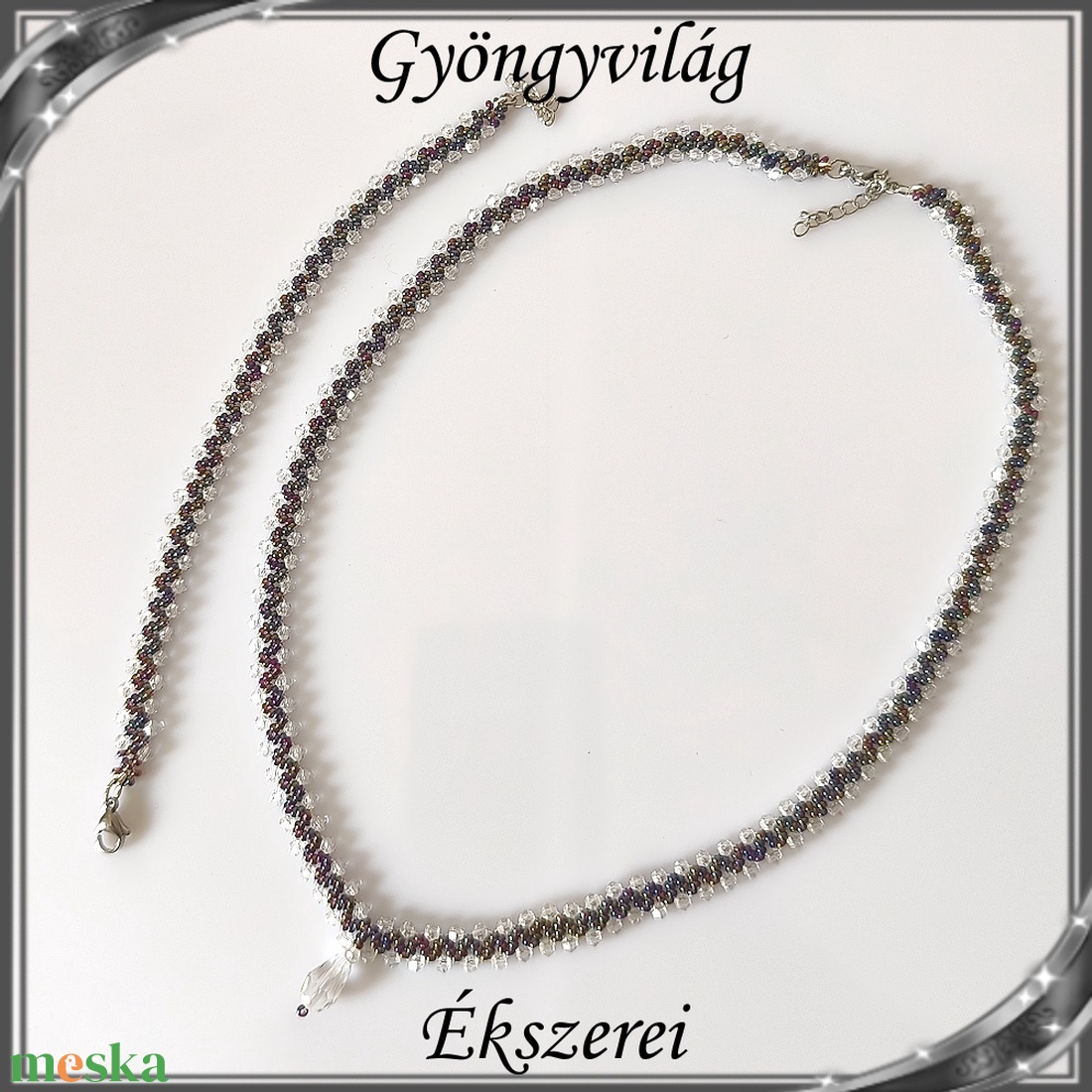 Ékszerek-szettek: Esküvői, menyasszonyi, alkalmi ékszer szett,  SSZ-ÜGY004 03 clear-fekete irizáló - esküvő - ékszer - ékszerszett - Meska.hu