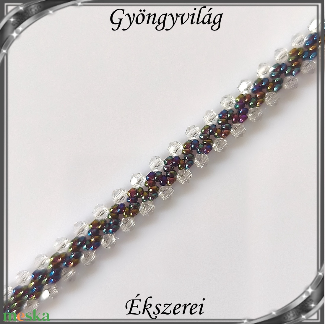 Ékszerek-szettek: Esküvői, menyasszonyi, alkalmi ékszer szett,  SSZ-ÜGY004 03 clear-fekete irizáló - esküvő - ékszer - ékszerszett - Meska.hu