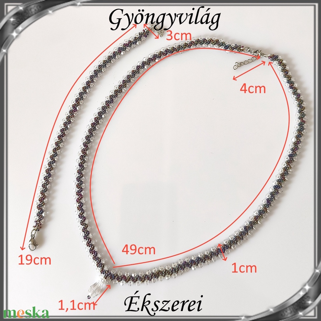 Ékszerek-szettek: Esküvői, menyasszonyi, alkalmi ékszer szett,  SSZ-ÜGY004 03 clear-fekete irizáló - esküvő - ékszer - ékszerszett - Meska.hu