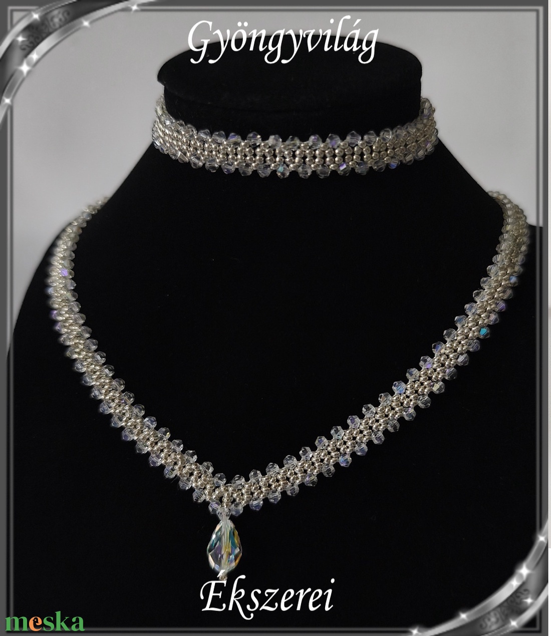 Ékszerek-szettek: Esküvői, menyasszonyi, alkalmi ékszer szett,  SSZ-ÜGY004 04 crystal AB-ezüst - esküvő - ékszer - ékszerszett - Meska.hu