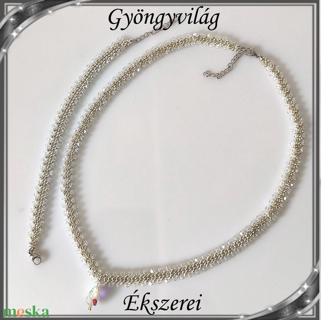 Ékszerek-szettek: Esküvői, menyasszonyi, alkalmi ékszer szett,  SSZ-ÜGY004 04 crystal AB-ezüst - esküvő - ékszer - ékszerszett - Meska.hu