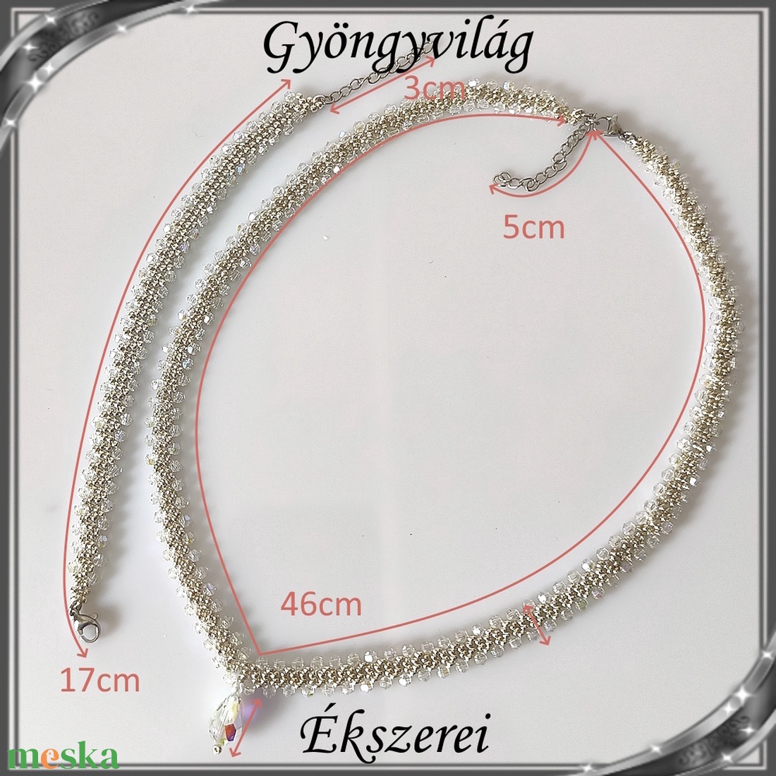 Ékszerek-szettek: Esküvői, menyasszonyi, alkalmi ékszer szett,  SSZ-ÜGY004 04 crystal AB-ezüst - esküvő - ékszer - ékszerszett - Meska.hu