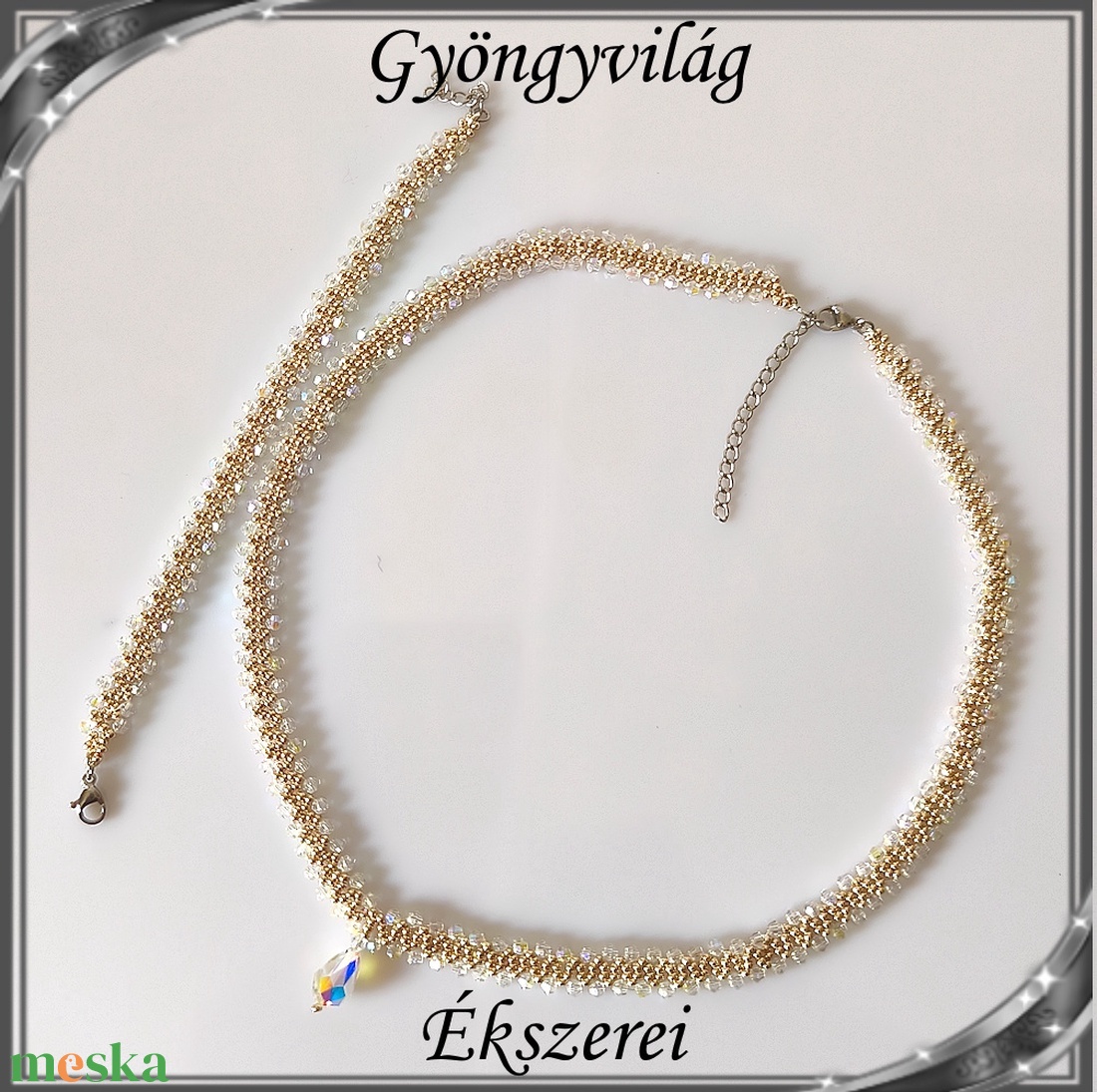 Ékszerek-szettek: Esküvői, menyasszonyi, alkalmi ékszer szett,  SSZ-ÜGY004 05 crystal AB-arany - esküvő - ékszer - ékszerszett - Meska.hu