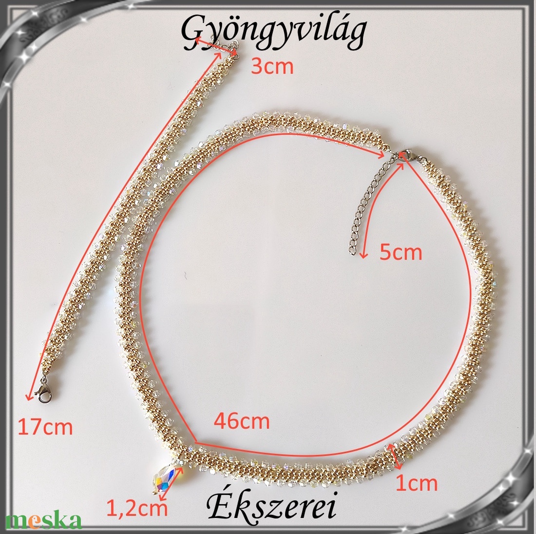 Ékszerek-szettek: Esküvői, menyasszonyi, alkalmi ékszer szett,  SSZ-ÜGY004 05 crystal AB-arany - esküvő - ékszer - ékszerszett - Meska.hu