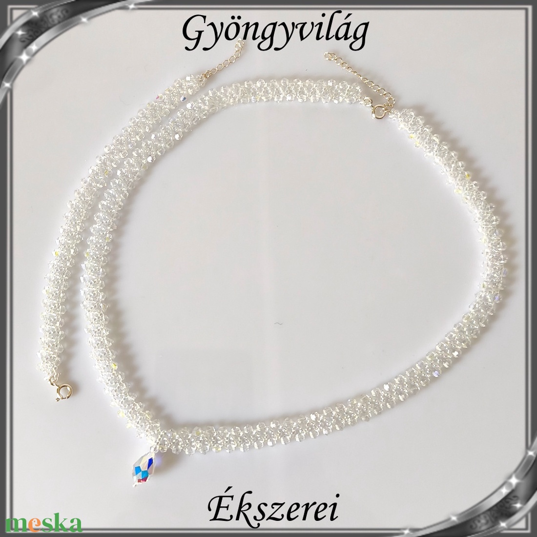 Ékszerek-szettek: Esküvői, menyasszonyi, alkalmi ékszer szett,  SSZ-ÜGY004 06 crystal AB-clear irizáló - esküvő - ékszer - ékszerszett - Meska.hu