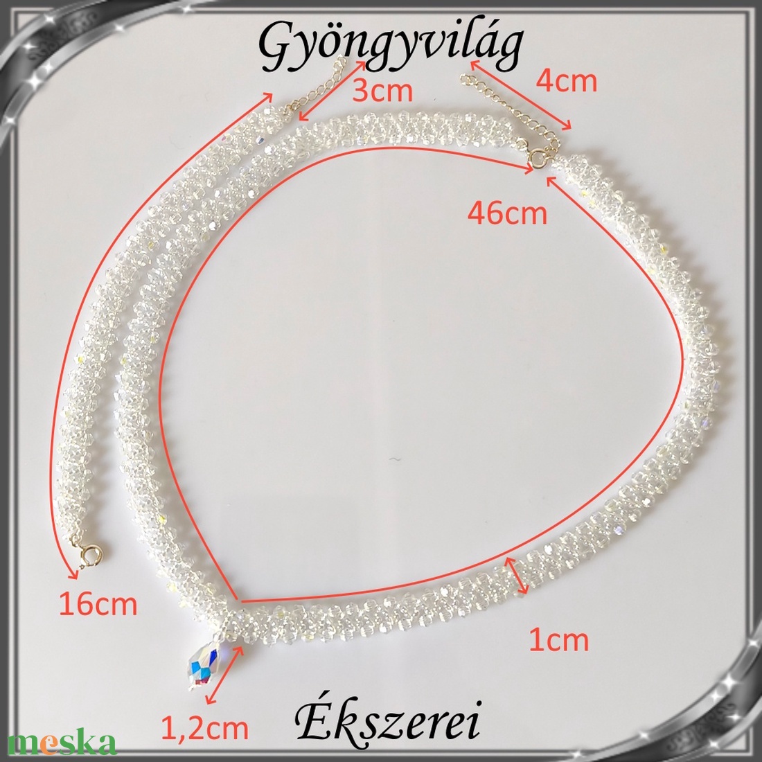 Ékszerek-szettek: Esküvői, menyasszonyi, alkalmi ékszer szett,  SSZ-ÜGY004 06 crystal AB-clear irizáló - esküvő - ékszer - ékszerszett - Meska.hu