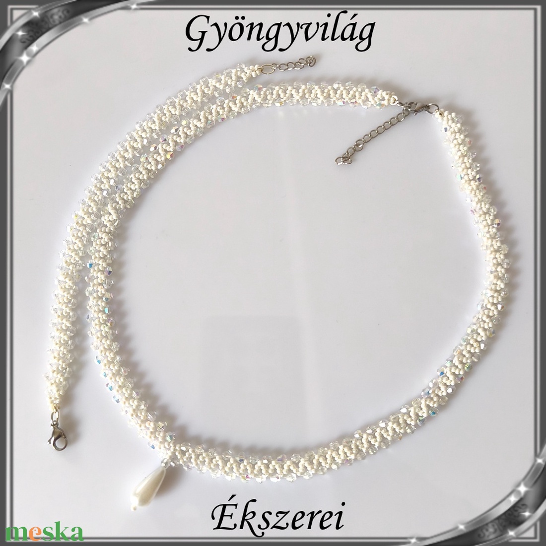 Ékszerek-szettek: Esküvői, menyasszonyi, alkalmi ékszer szett,  SSZ-ÜGY004 07 crystal ab-fehér - esküvő - ékszer - ékszerszett - Meska.hu