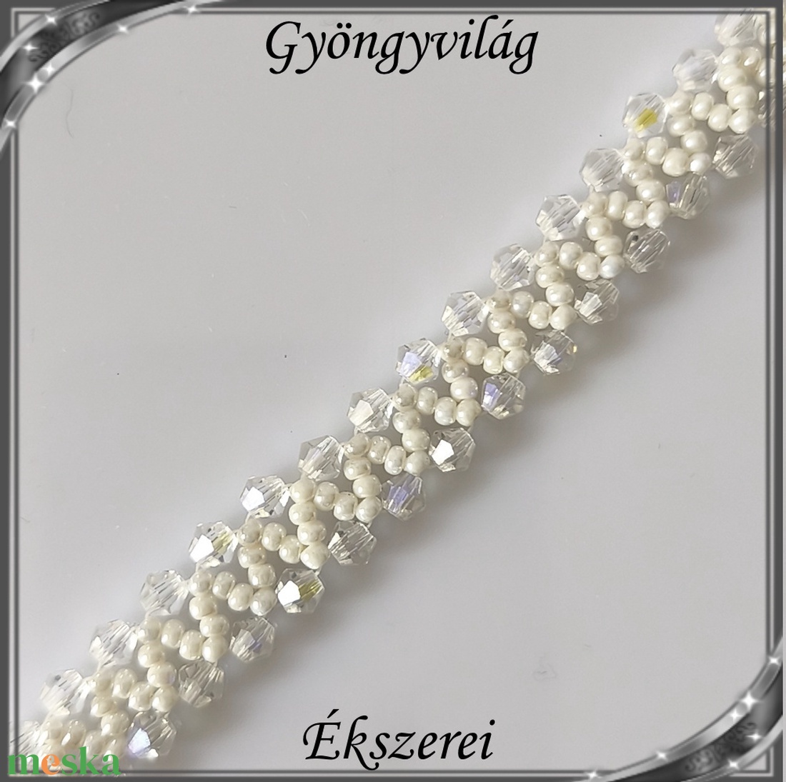 Ékszerek-szettek: Esküvői, menyasszonyi, alkalmi ékszer szett,  SSZ-ÜGY004 07 crystal ab-fehér - esküvő - ékszer - ékszerszett - Meska.hu