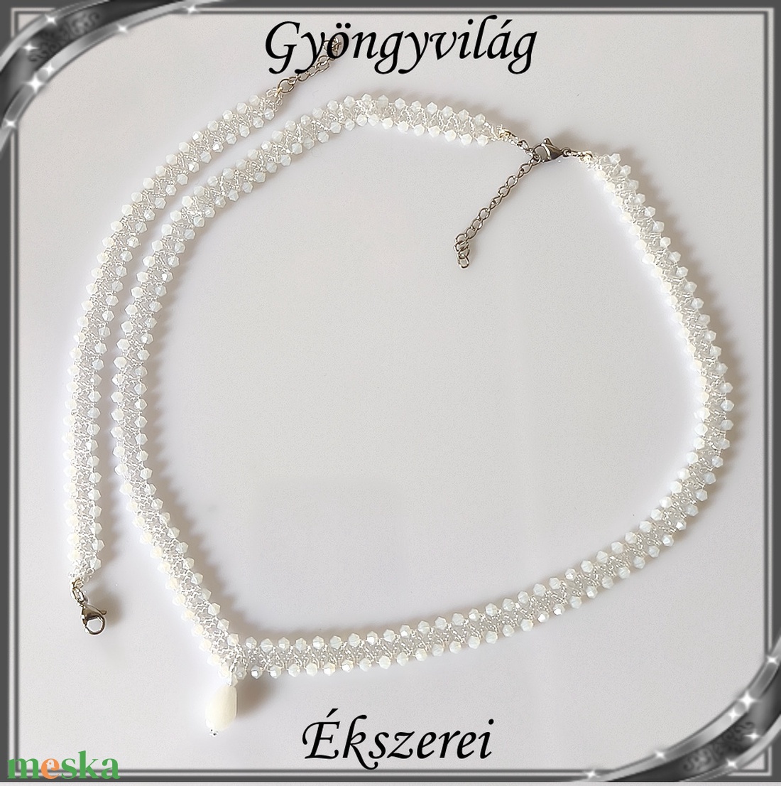 Ékszerek-szettek: Esküvői, menyasszonyi, alkalmi ékszer szett,  SSZ-ÜGY004 08 white opal-clear - esküvő - ékszer - ékszerszett - Meska.hu