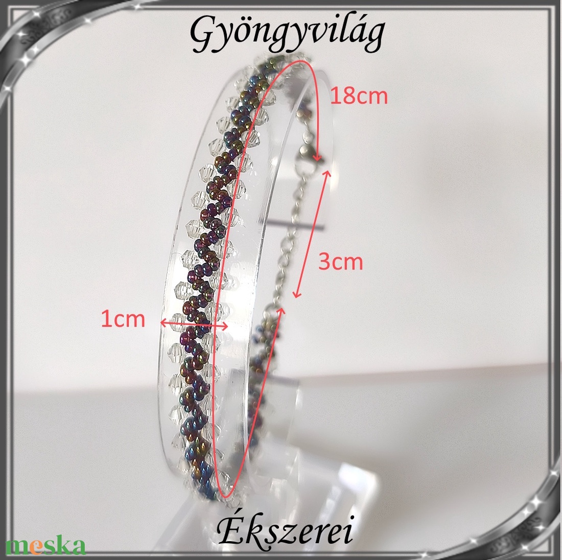 Ékszerek-karkötők: fűzött cseh kristály gyöngy karkötő SSZ-ÜGY004  K több színben - esküvő - ékszer - ékszerszett - Meska.hu