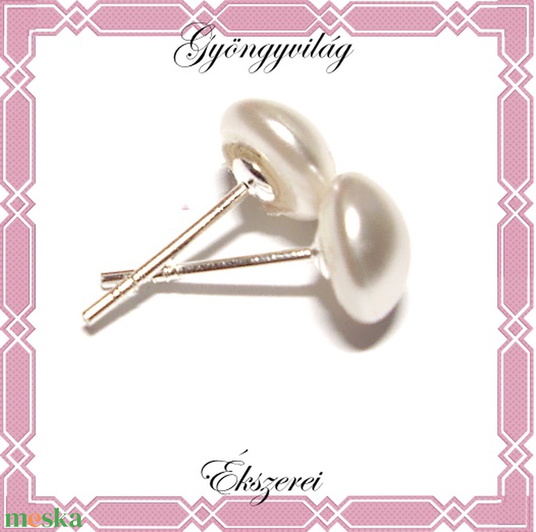 Ékszerek-fülbevalók: Swarovski félig fúrt fél gömb 8mm SF-SW5817-8 NA - ékszer - fülbevaló - pötty fülbevaló - Meska.hu