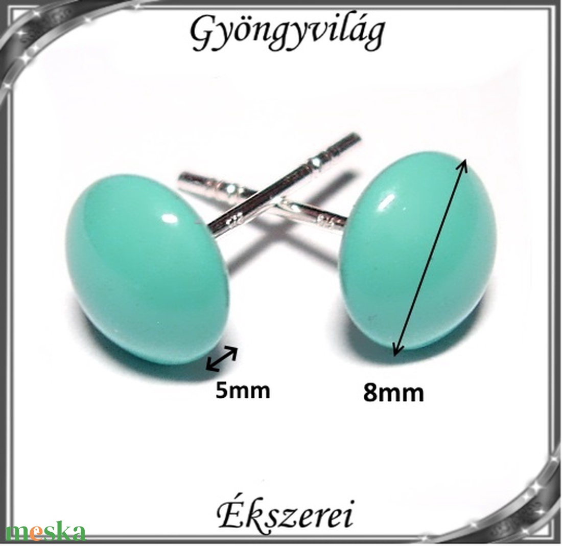 Ékszerek-fülbevalók: 925-ös sterling ezüst Swarovski félig fúrt fél gömb 8mm több színben SF-SW5817-8 925 - ékszer - fülbevaló - pötty fülbevaló - Meska.hu