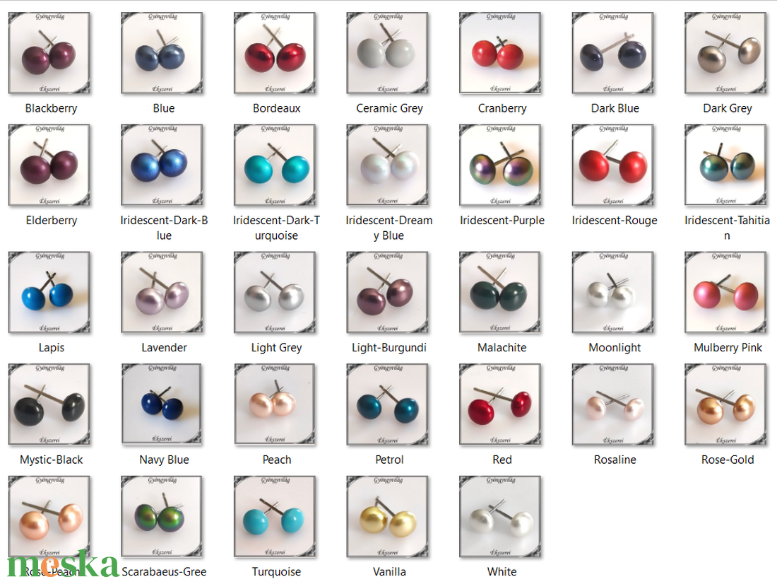 Ékszerek-fülbevalók: Swarovski félig fúrt fél gömb 6mm SF-SW5817-6 NA - ékszer - fülbevaló - pötty fülbevaló - Meska.hu