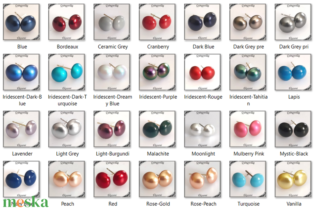 Ékszerek-fülbevalók: Swarovski félig fúrt fél gömb 8mm SF-SW5817-8 E925 - ékszer - fülbevaló - pötty fülbevaló - Meska.hu