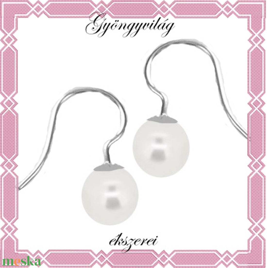 Ékszerek-fülbevalók: Swarovski félig fúrt gömb 8mm fülbevaló SF-SW5818-04-8 925 - ékszer - fülbevaló - lógó fülbevaló - Meska.hu